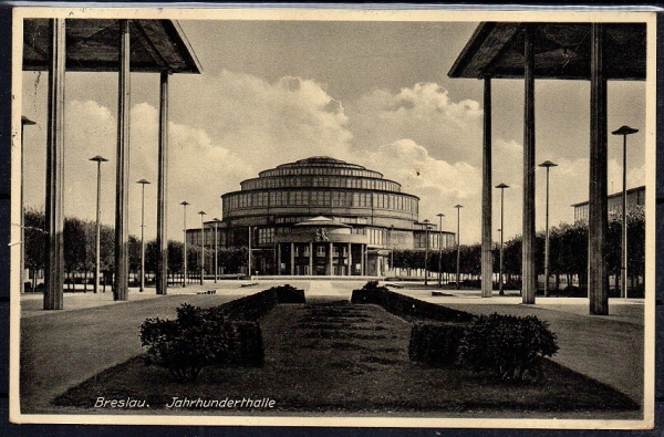 Propagandakarte Jahrhunderthalle Breslau.